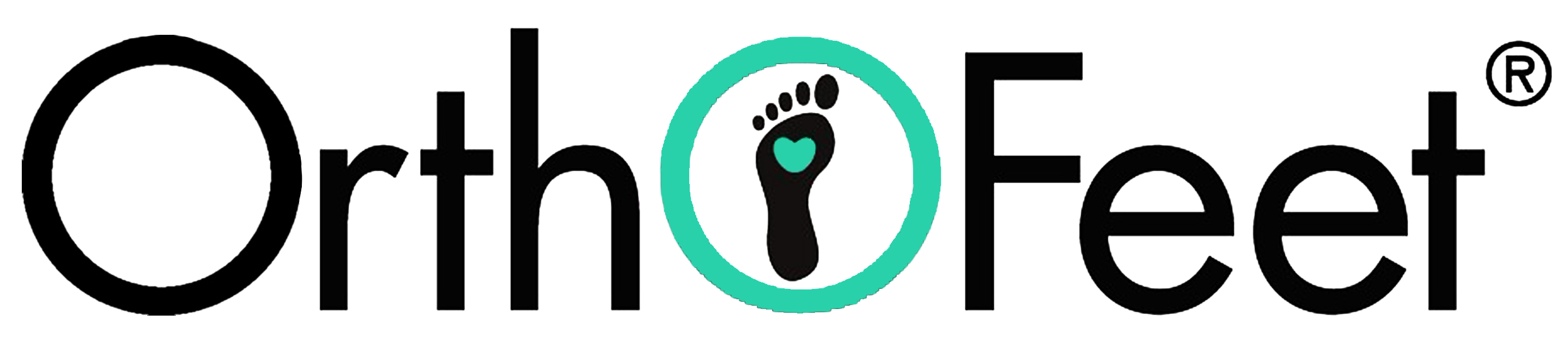 OrthFeet brand logo with text OrthFeet in black and green
